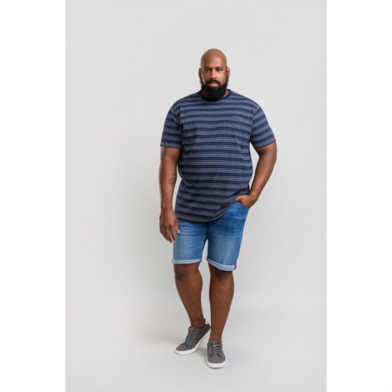 D555 Caspian T-shirt Navy - Тениски - мъжки тениски големи размери