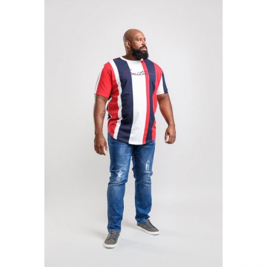 D555 Bancroft T-shirt Red/Navy - Тениски - мъжки тениски големи размери