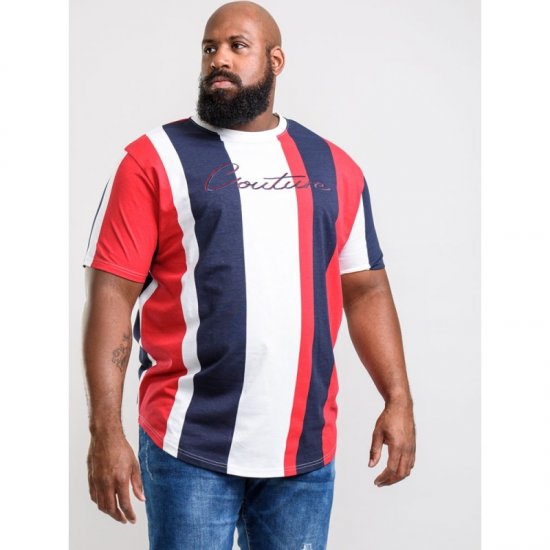 D555 Bancroft T-shirt Red/Navy - Тениски - мъжки тениски големи размери