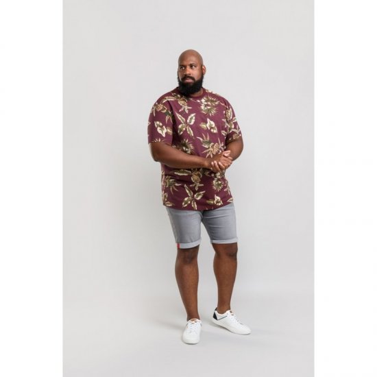 D555 Baxter T-shirt Wine-red - Тениски - мъжки тениски големи размери