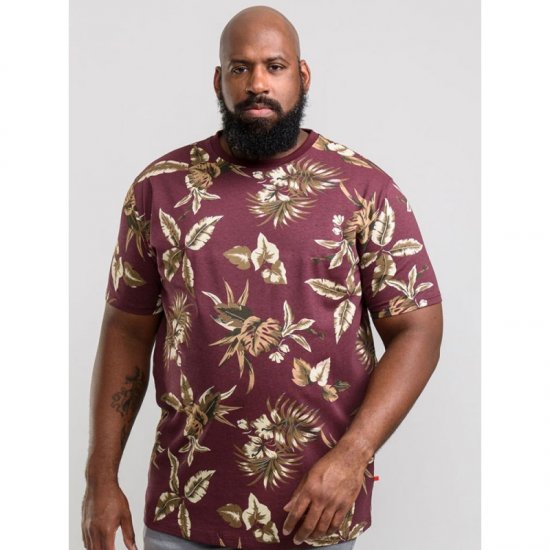 D555 Baxter T-shirt Wine-red - Тениски - мъжки тениски големи размери
