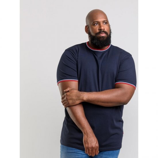 D555 Bates T-shirt Navy - Тениски - мъжки тениски големи размери