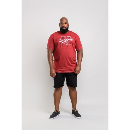 D555 Shelton T-shirt Red - Тениски - мъжки тениски големи размери
