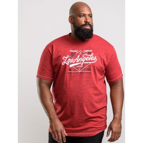 D555 Shelton T-shirt Red - Тениски - мъжки тениски големи размери