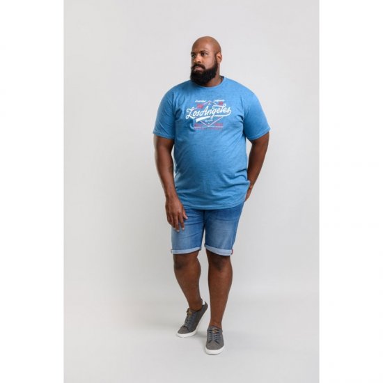 D555 Shelton T-shirt Blue - Тениски - мъжки тениски големи размери
