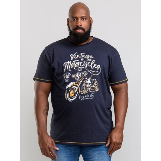 D555 Slater T-shirt Navy - Тениски - мъжки тениски големи размери