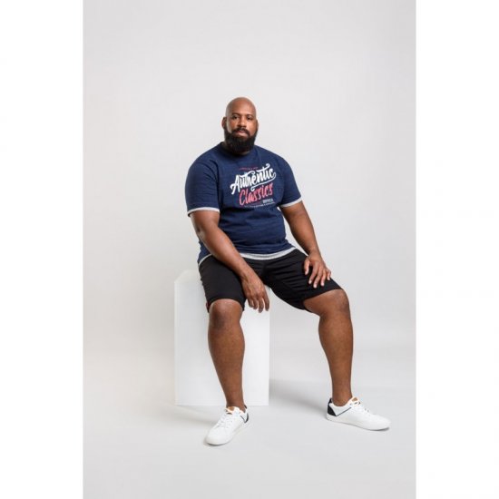 D555 Finn T-shirt Navy - Тениски - мъжки тениски големи размери