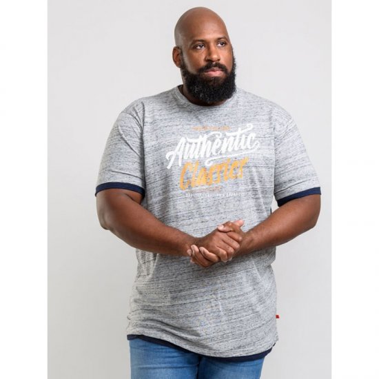 D555 Finn T-shirt Grey - Тениски - мъжки тениски големи размери