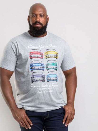 D555 Jenson T-shirt Grey - Тениски - мъжки тениски големи размери