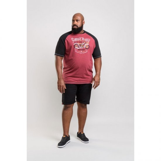 D555 Evans T-shirt Burgundy - Тениски - мъжки тениски големи размери