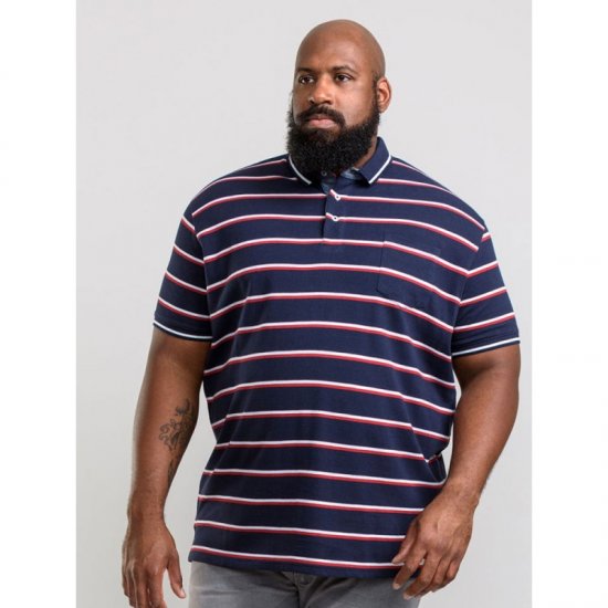 D555 Holmes Polo Navy - Поло тениски - мъжки тениски с яка големи размери