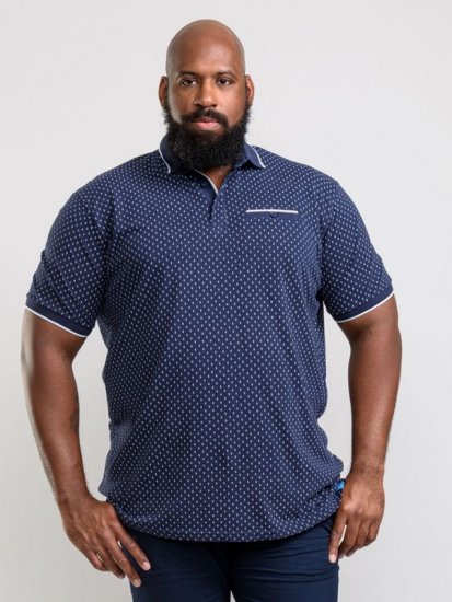 D555 Rogers Printed Polo Navy - Поло тениски - мъжки тениски с яка големи размери