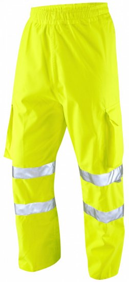 Leo Instow Breathable Executive Cargo Rain pants Hi-Vis Yellow - Работно облекло - мъжки работно облекло големи размери