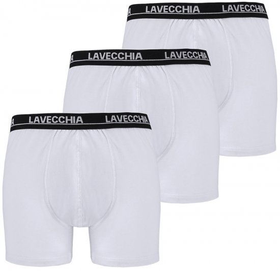 Lavecchia 1020 Boxershorts 3-pack White - Бельо & Бански шорти - Мъжко бельо големи размери