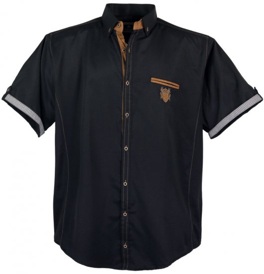 Lavecchia 1128 Short sleeve Shirt Black - Ризи - мъжки ризи големи размери