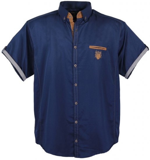 Lavecchia 1128 Short sleeve Shirt Navy - Ризи - мъжки ризи големи размери