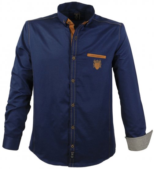 Lavecchia 1980 Long sleeve Shirt Navy Blue - Ризи - мъжки ризи големи размери