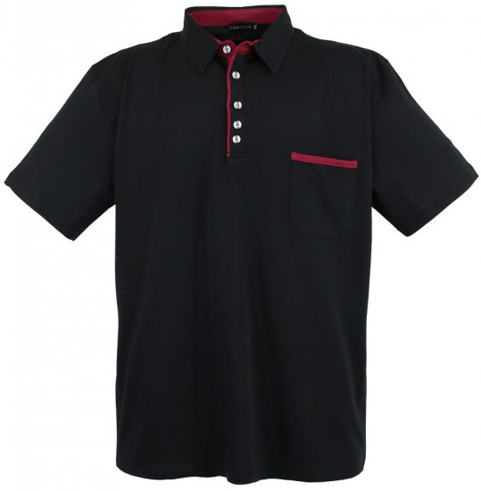 Lavecchia 1701 Jersey Poloshirt Black - Поло тениски - мъжки тениски с яка големи размери