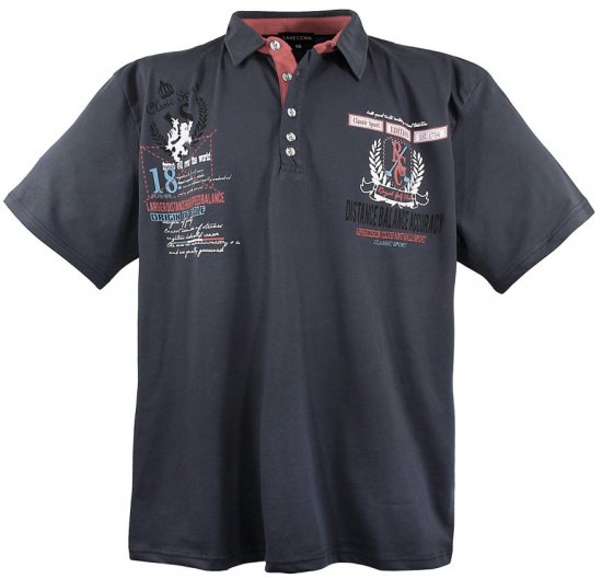 Lavecchia 2038 Printed Jersey Poloshirt Charcoal - Поло тениски - мъжки тениски с яка големи размери
