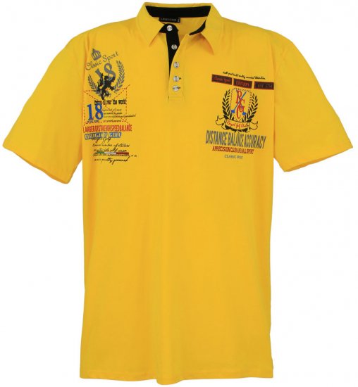 Lavecchia 2038 Printed Jersey Poloshirt Yellow - Поло тениски - мъжки тениски с яка големи размери