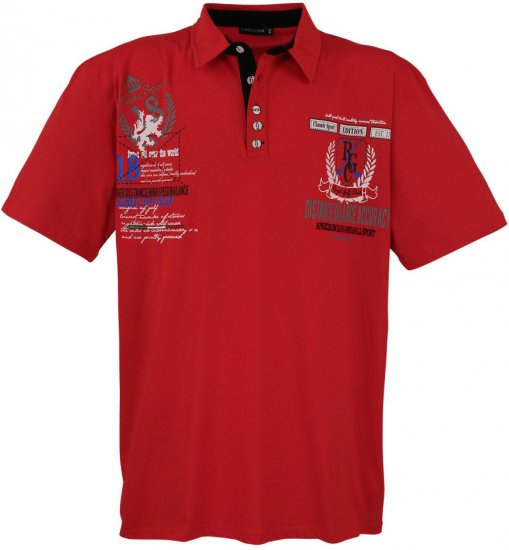 Lavecchia 2038 Printed Jersey Poloshirt Red - Поло тениски - мъжки тениски с яка големи размери