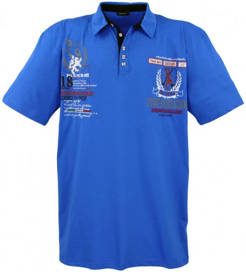 Lavecchia 2038 Printed Jersey Poloshirt Royal Blue - Поло тениски - мъжки тениски с яка големи размери