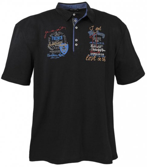 Lavecchia 3101 Printed Jersey Poloshirt Black - Поло тениски - мъжки тениски с яка големи размери