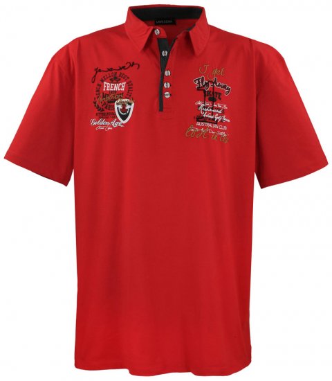 Lavecchia 3101 Printed Jersey Poloshirt Red - Поло тениски - мъжки тениски с яка големи размери