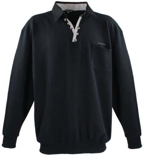 Lavecchia 602 Collar Sweatshirt Black - Суичъри & cуичъри с качулка - мъжки суичъри големи размери