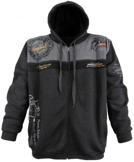 Lavecchia 2022 Printed Zipper Hoodie Charcoal - Суичъри & cуичъри с качулка - мъжки суичъри големи размери