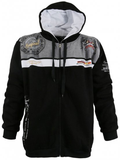 Lavecchia 2022 Printed Zipper Hoodie Black - Суичъри & cуичъри с качулка - мъжки суичъри големи размери