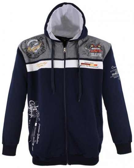 Lavecchia 2022 Printed Zipper Hoodie Navy - Суичъри & cуичъри с качулка - мъжки суичъри големи размери