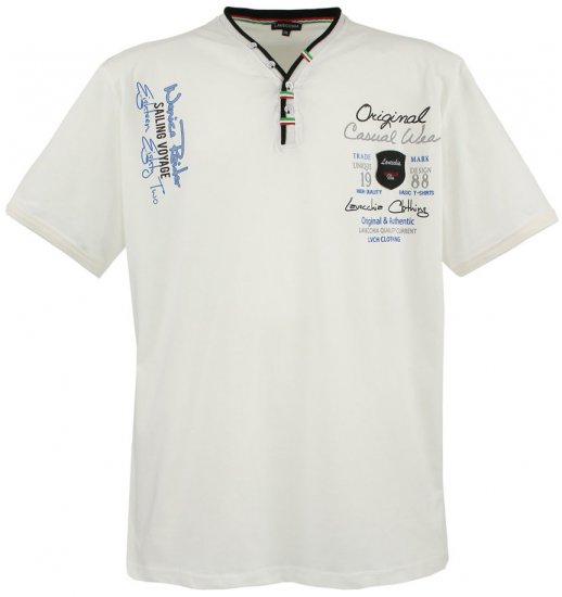 Lavecchia 2042 Printed T-shirt White - Тениски - мъжки тениски големи размери