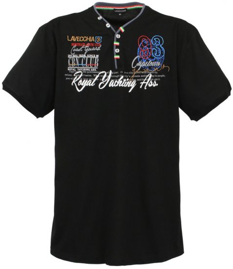 Lavecchia 608 Printed T-shirt Black - Тениски - мъжки тениски големи размери