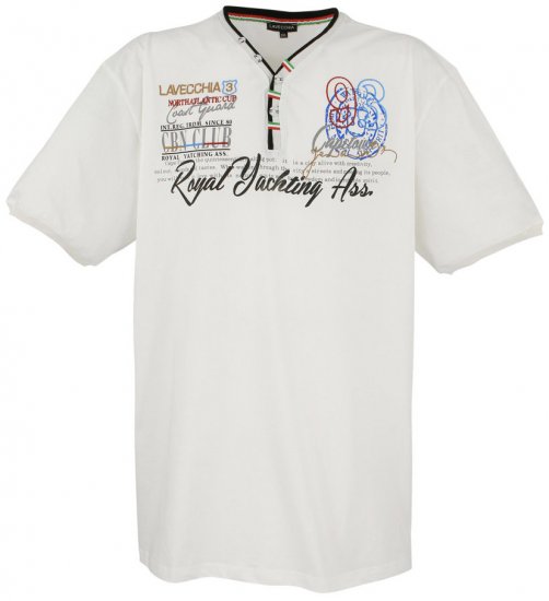 Lavecchia 608 Printed T-shirt Cream White - Тениски - мъжки тениски големи размери