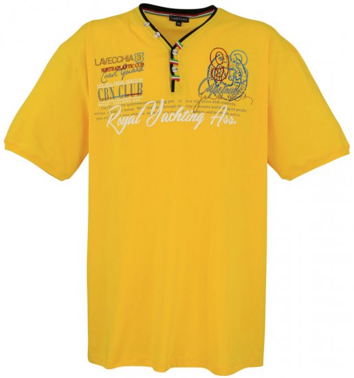 Lavecchia 608 Printed T-shirt Yellow - Тениски - мъжки тениски големи размери