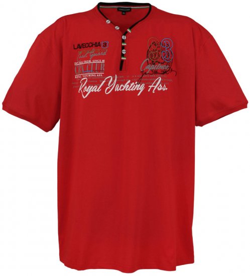 Lavecchia 608 Printed T-shirt Red - Тениски - мъжки тениски големи размери