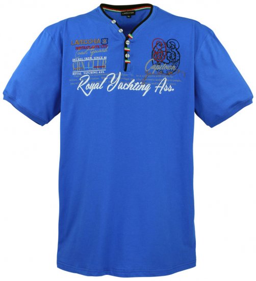 Lavecchia 608 Printed T-shirt Royal Blue - Тениски - мъжки тениски големи размери