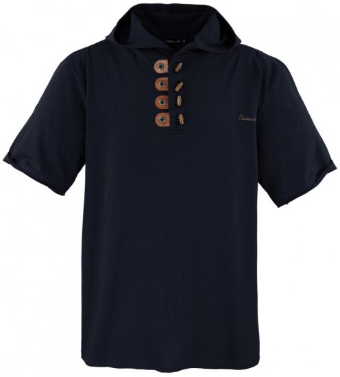 Lavecchia 609 T-shirt with Hoodie Black - Тениски - мъжки тениски големи размери