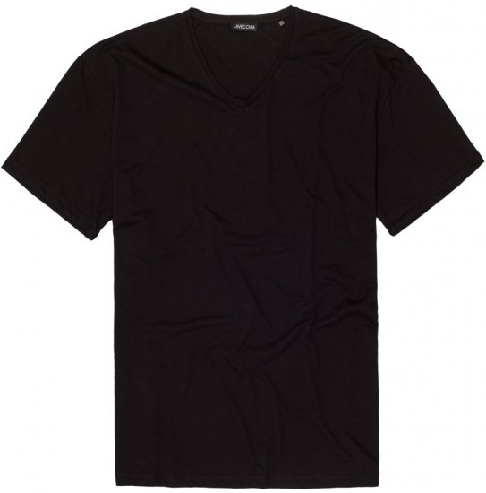 Lavecchia 124 V-neck T-shirt Black - Тениски - мъжки тениски големи размери