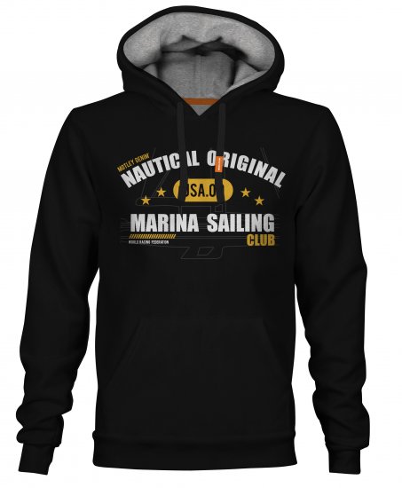 Motley Denim Leeds Hoodie Black - Суичъри & cуичъри с качулка - мъжки суичъри големи размери
