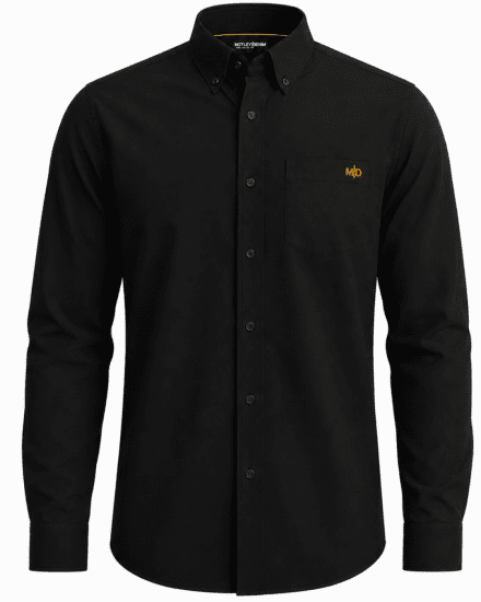 Motley Denim Lisbon Long Sleeve Shirt Black - Ризи - мъжки ризи големи размери
