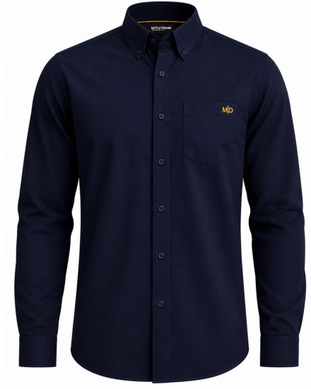 Motley Denim Lisbon Long Sleeve Shirt Navy - Ризи - мъжки ризи големи размери