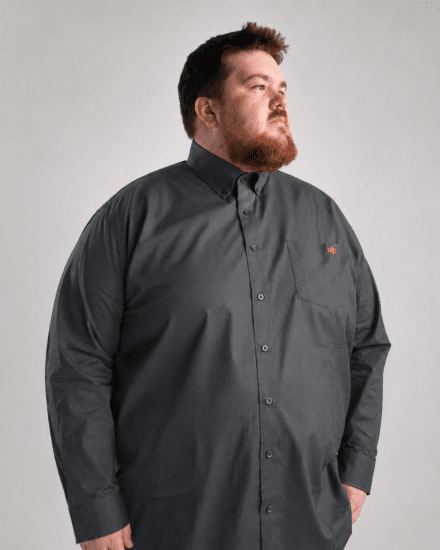 Motley Denim Lisbon Long Sleeve Shirt Charcoal - Ризи - мъжки ризи големи размери