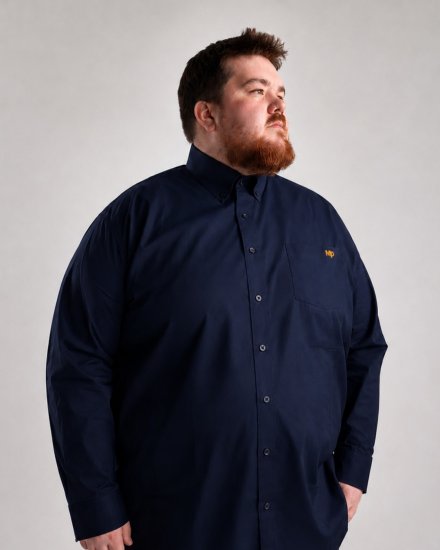Motley Denim Lisbon Long Sleeve Shirt Navy - Ризи - мъжки ризи големи размери