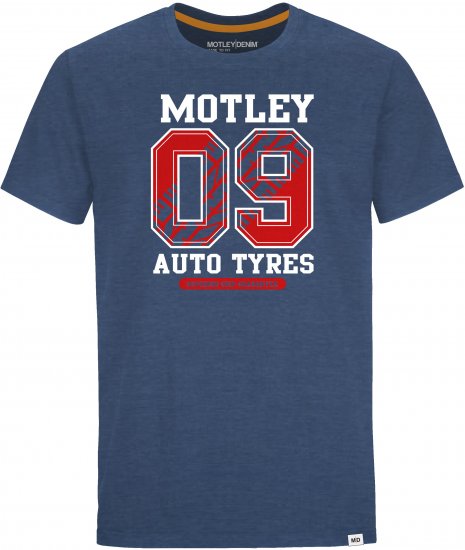 Motley Denim LOFUS T-shirt Dark Indigo - Тениски - мъжки тениски големи размери