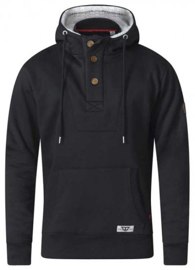D555 Lorenzo Half zip Hoodie Black - Суичъри & cуичъри с качулка - мъжки суичъри големи размери