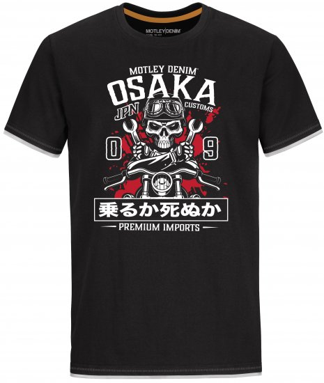 Motley Denim T-shirt Ludlow Black - Тениски - мъжки тениски големи размери