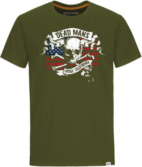 Motley Denim Luton T-Shirt Dark Khaki - Тениски - мъжки тениски големи размери