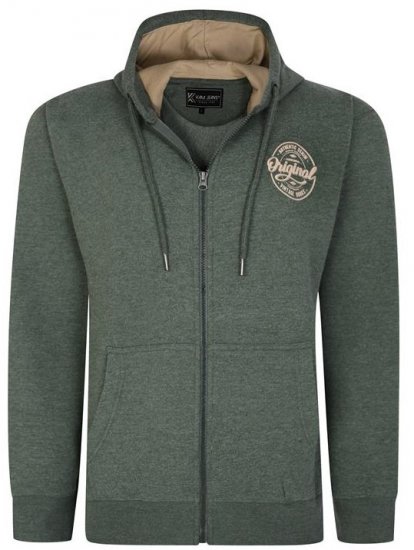 Kam Jeans 7060 Zip Thru Originals Denim Hoodie Khaki - Суичъри & cуичъри с качулка - мъжки суичъри големи размери